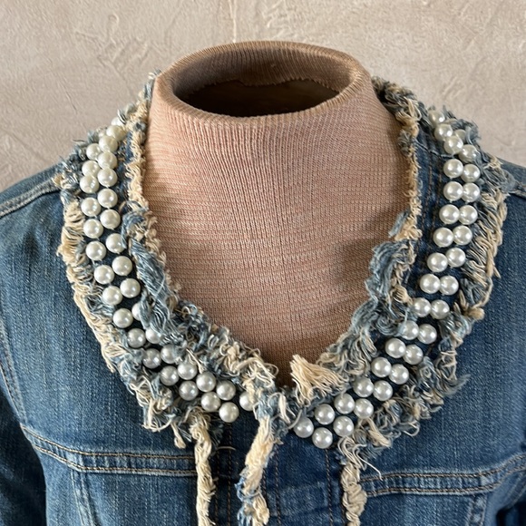 Princess Vera Wang jean pearl-embellished jackwt - Picture 5 of 8